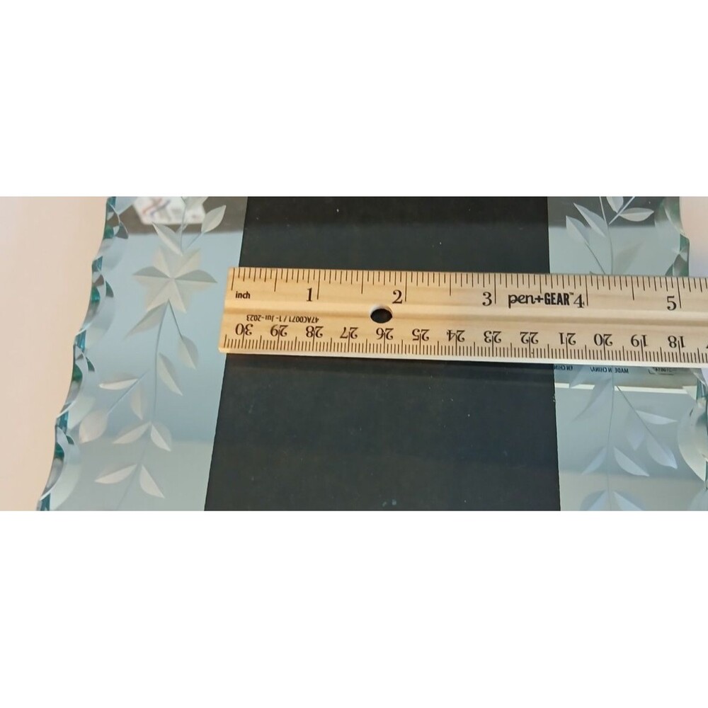 VTG Italian Venetian Style MIRROR ETCHED 4x6 Photo Picture Frame 9" x 7" frame - Picture 14 of 15